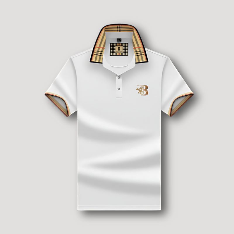 Letter B Borduren Gecontroleerd Collar Polo Shirt