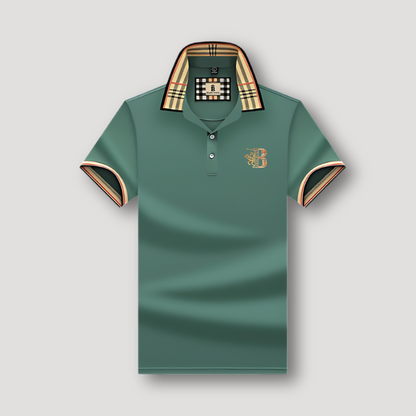 Letter B Borduren Gecontroleerd Collar Polo Shirt