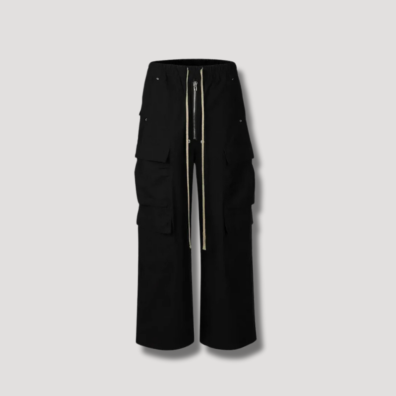 Y2K Drawstring Parachute Pants - Loose baggy streetwear