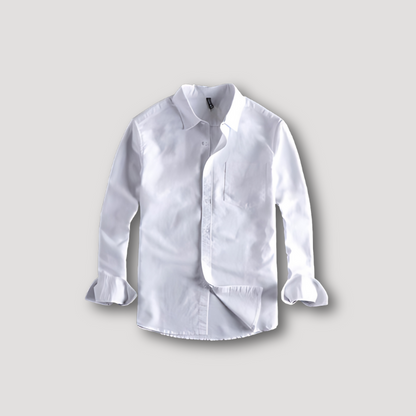 Oxford Stof Button Down Lange Mouwen Polo Shirt