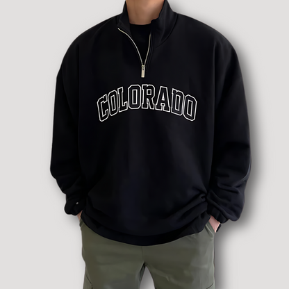 Colorado Letterafdruk Borduurwerk Half Zip Sweater