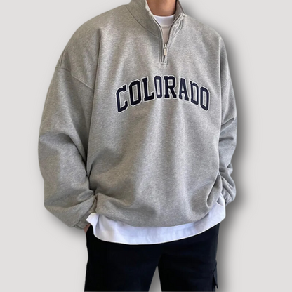 Colorado Letterafdruk Borduurwerk Half Zip Sweater