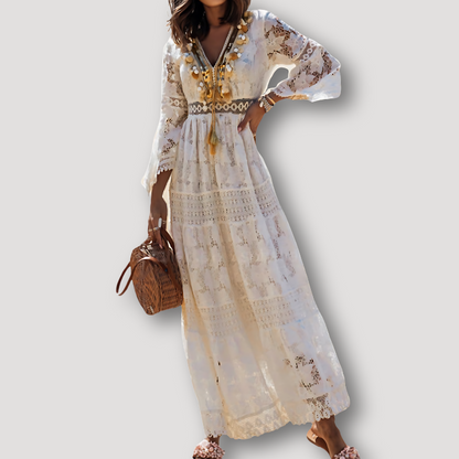 Lace Kwast Pompoms Boho Style Maxi Dress Zomer