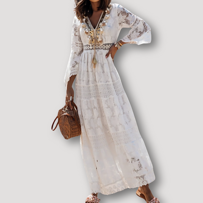 Lace Kwast Pompoms Boho Style Maxi Dress Zomer