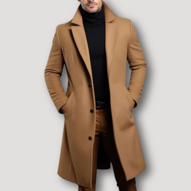 Lange Wide Form-Fitting Wol Lapel Coat