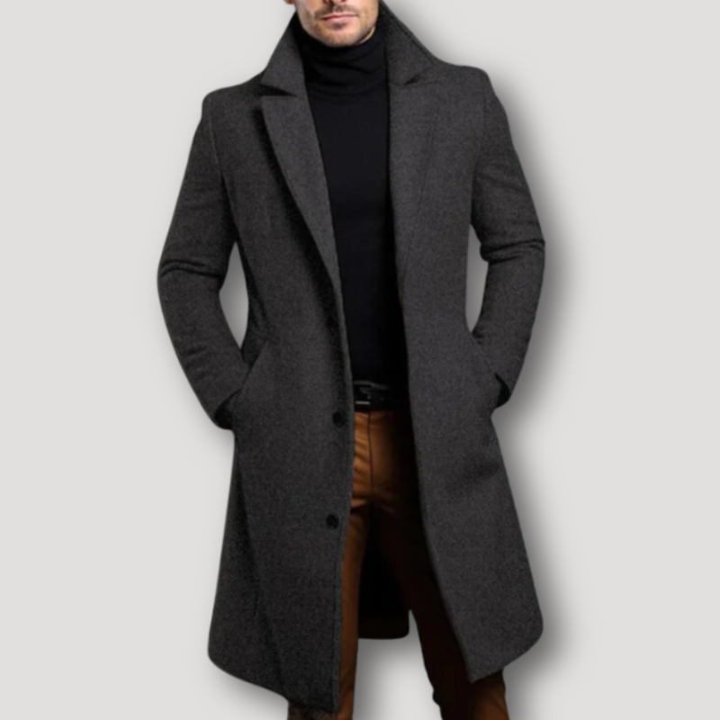 Lange Wide Form-Fitting Wol Lapel Coat