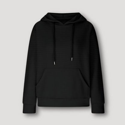 Oversized Wafel Gebreid Textuur Trekkoord Hoodie