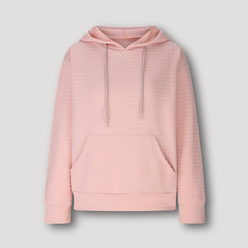 Oversized Wafel Gebreid Textuur Trekkoord Hoodie