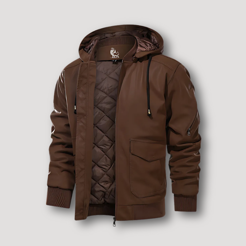 Rugged Relaxed Fit Quilted Inner Motorfiets Jas Mannen Leren