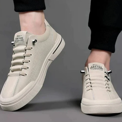 Casual Leer Embossed Sneakers Voor Mannen