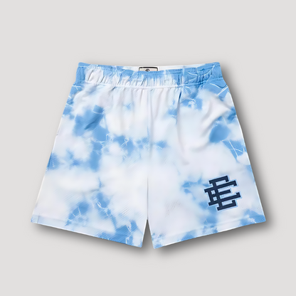 Batik Patroon Veelkleurig Sportief Mesh Shorts