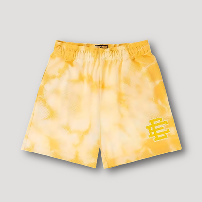 Batik Patroon Veelkleurig Sportief Mesh Shorts