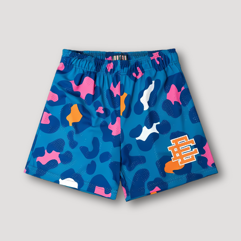 Kusjes Luipaardprint Grafisch Sportief Mesh Shorts