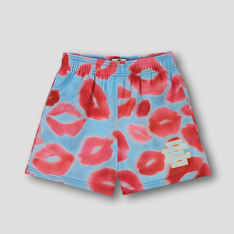 Kusjes Luipaardprint Grafisch Sportief Mesh Shorts