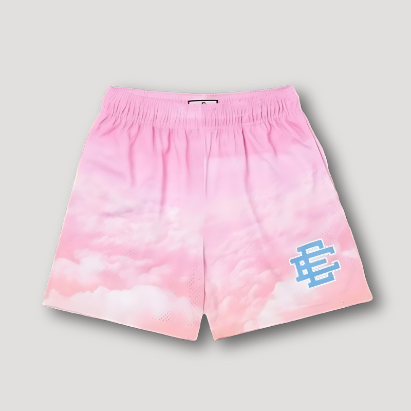 Gradiënt Wolken Grafische Prints Sportief Mesh Shorts