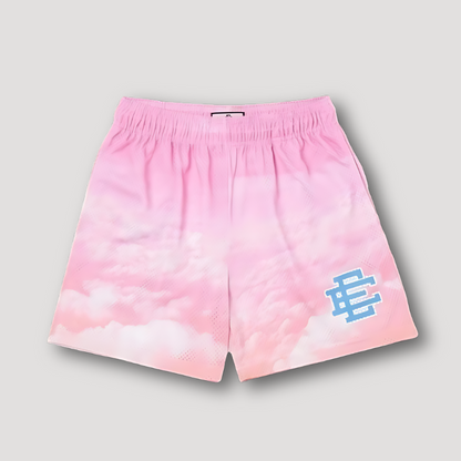 Gradiënt Wolken Grafische Prints Sportief Mesh Shorts