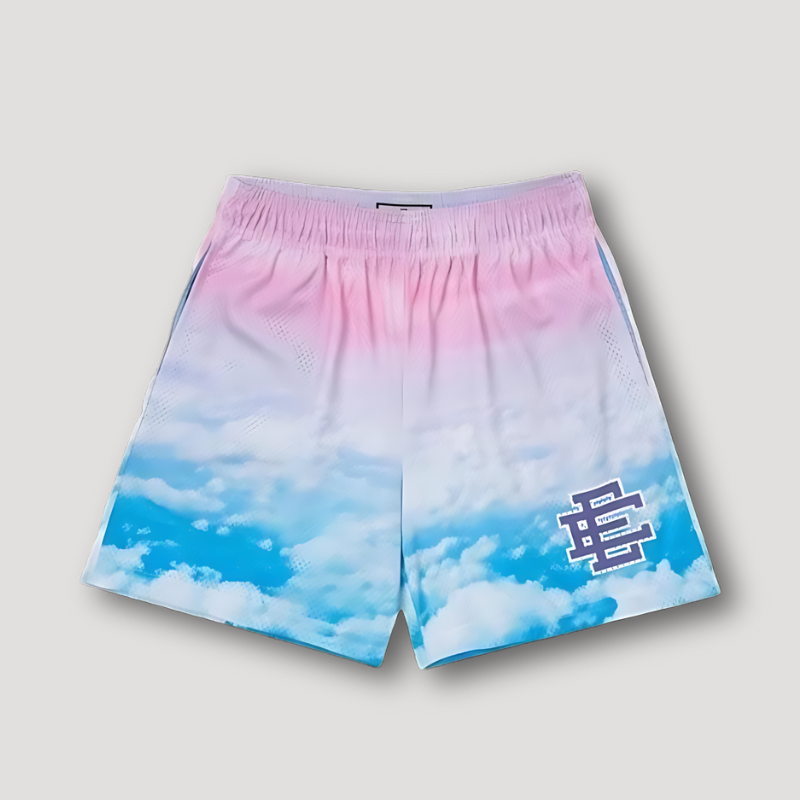 Gradiënt Wolken Grafische Prints Sportief Mesh Shorts