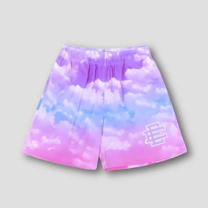 Gradiënt Wolken Grafische Prints Sportief Mesh Shorts