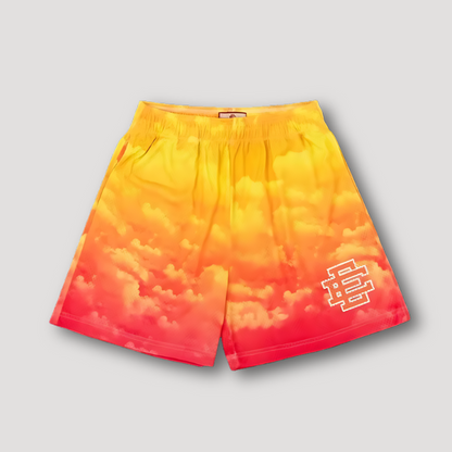 Gradiënt Wolken Grafische Prints Sportief Mesh Shorts