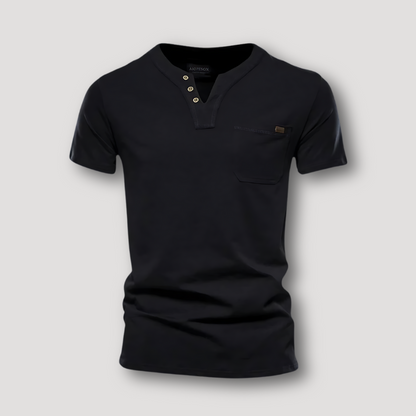 Zomer Slim Fit Korte Mouw Henley Shirt Mannen