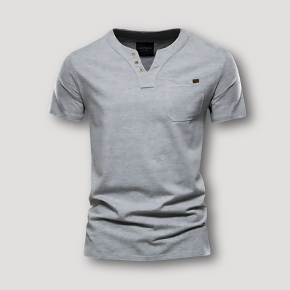 Zomer Slim Fit Korte Mouw Henley Shirt Mannen