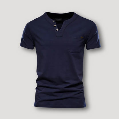 Zomer Slim Fit Korte Mouw Henley Shirt Mannen