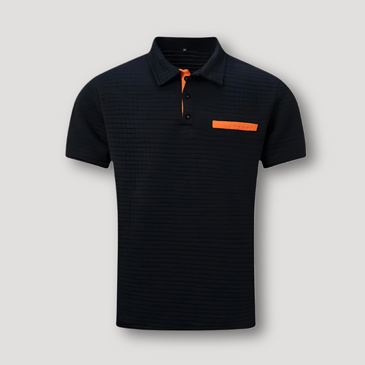 Gecheckt Textuur Patroon Korte Mouw Slim Fit Polo Shirt Heren