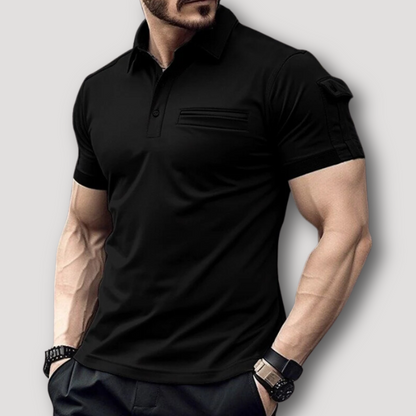 Zwart Korte Mouw Slim Fit Polo Shirt Heren