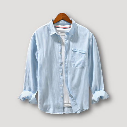 Ontspannen Fit Klassiek Button Up Lange Mouw Kraag Shirt