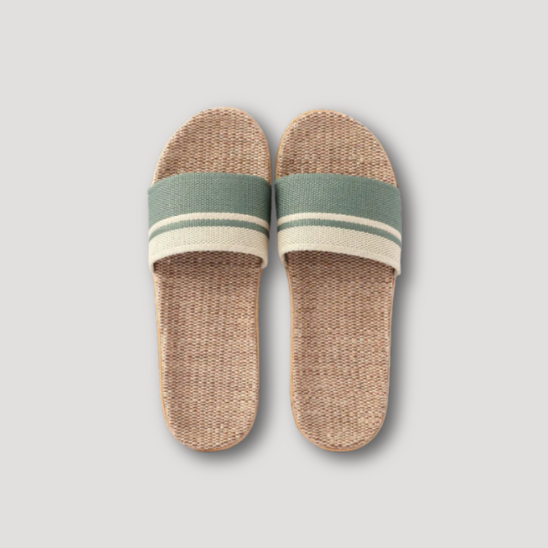 Zomer Strand Gestreept Canvas Plat Slippers