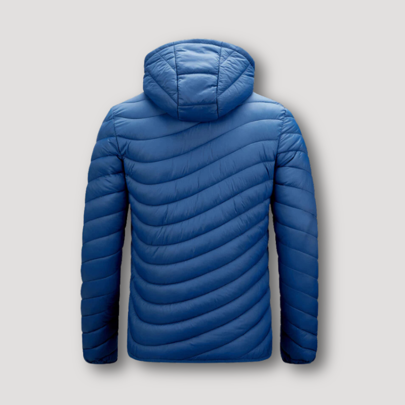 Full Zip Oranje Accenten Geïsoleerd Puffer Winterjas Voor Heren