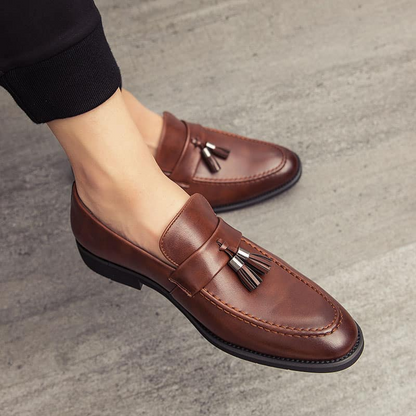 Moccasin Kwast Charme Leer Loafers Heren