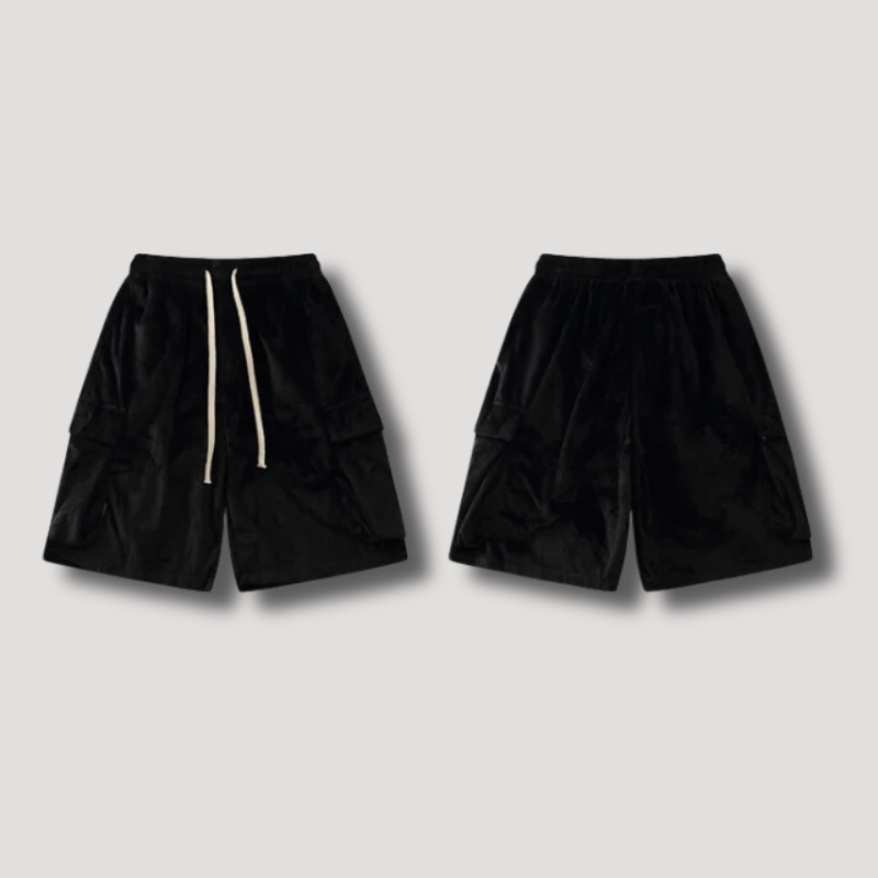 Y2K Velvet Cargo Shorts - Streetwear Drawstring korte broek