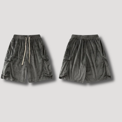 Y2K Velvet Cargo Shorts - Streetwear Drawstring korte broek