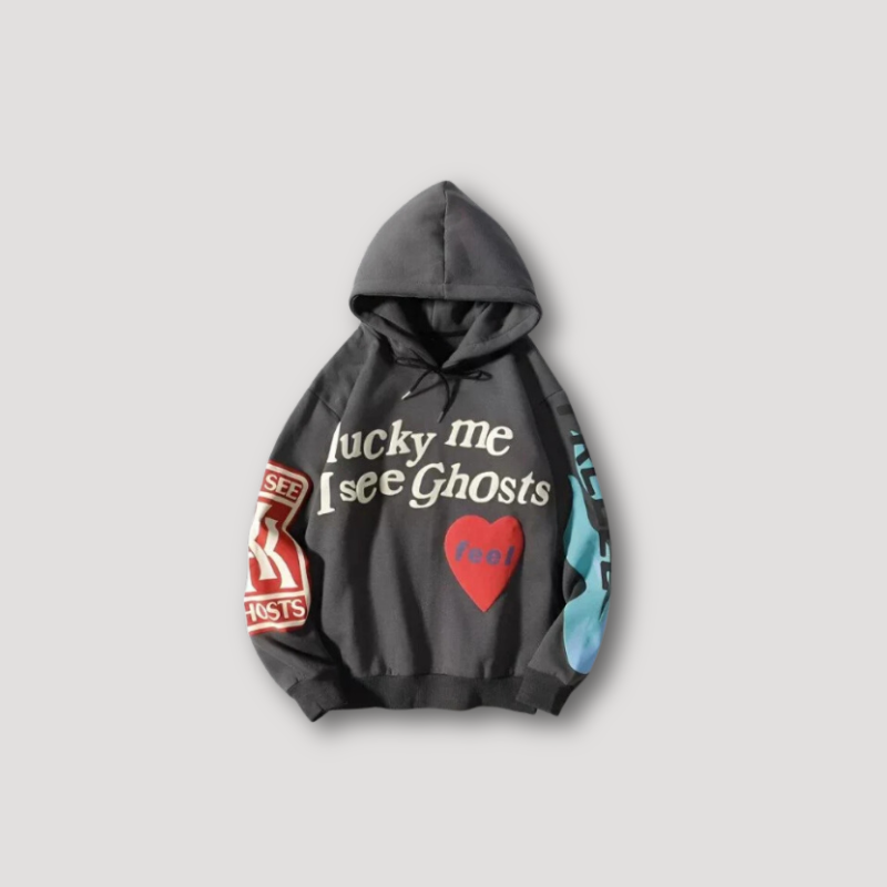 Lucky Me I See Ghosts Grafisch Y2k Hoodie