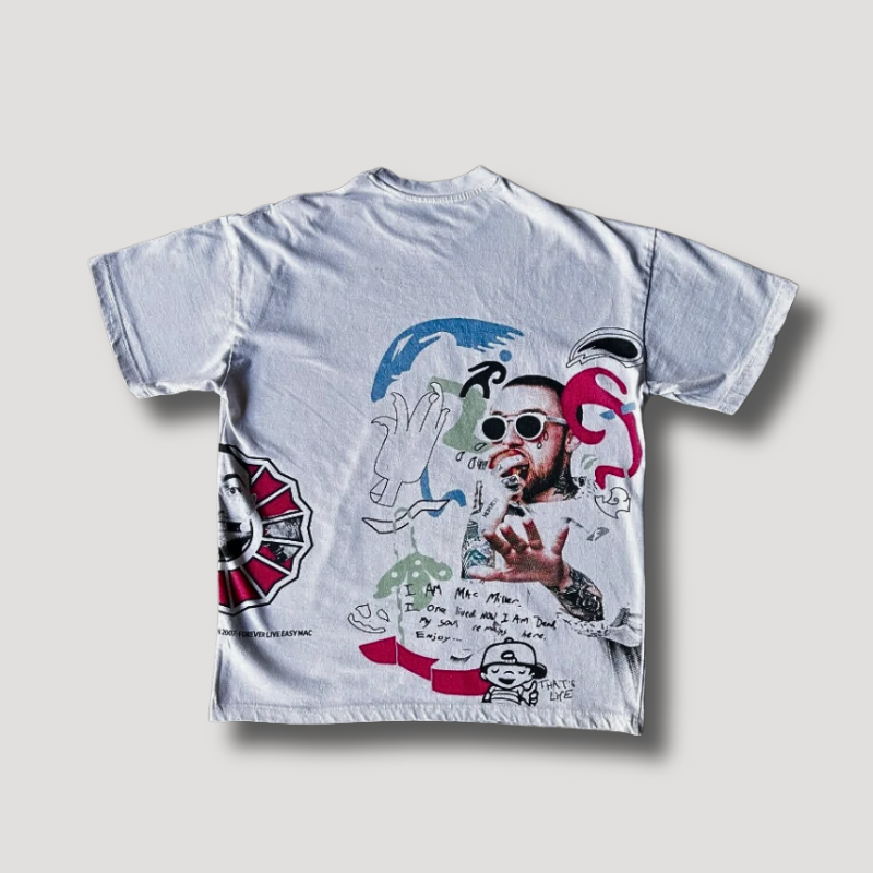 Mac Miller Portret Grafisch Bedrukt Shirt