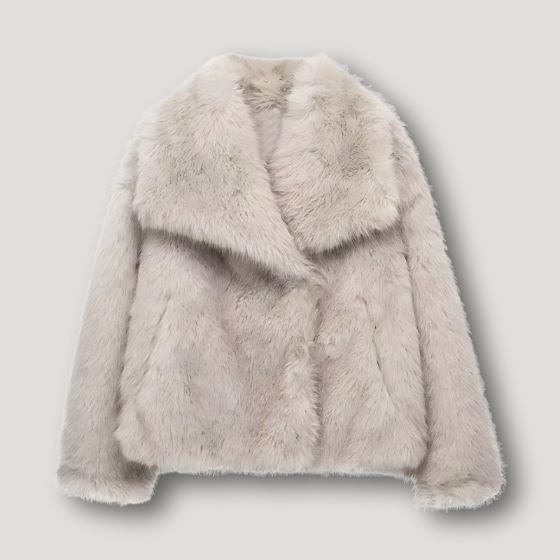 Zacht Pluizig Faux Fur Oversized Collar Jas