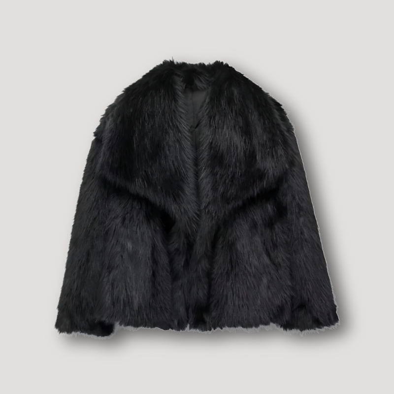 Zacht Pluizig Faux Fur Oversized Collar Jas