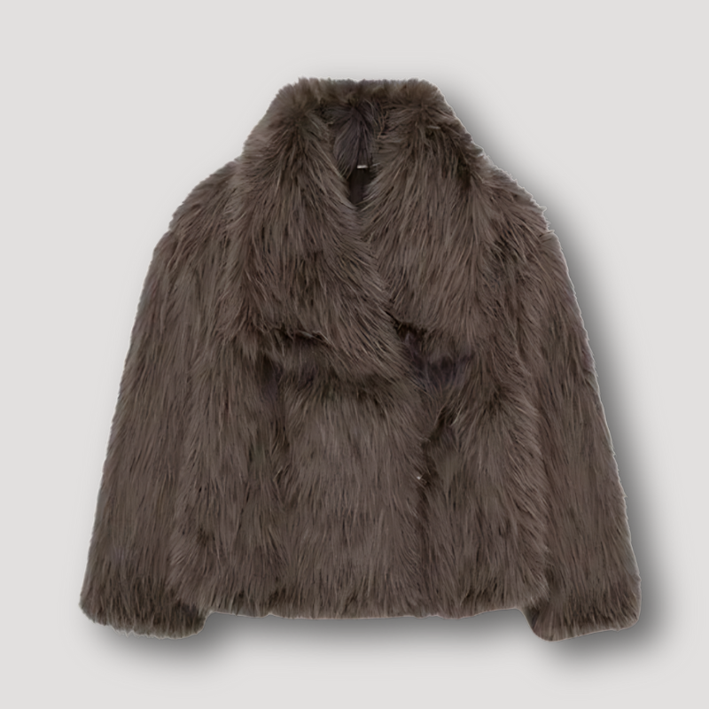 Zacht Pluizig Faux Fur Oversized Collar Jas