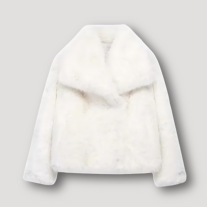 Zacht Pluizig Faux Fur Oversized Collar Jas