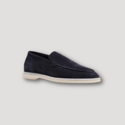 Marineblauwe Suède Penny Loafers