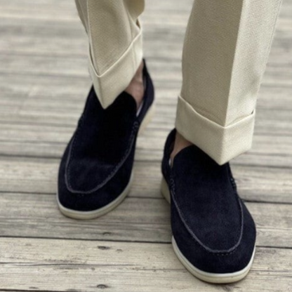 Marineblauwe Suède Penny Loafers