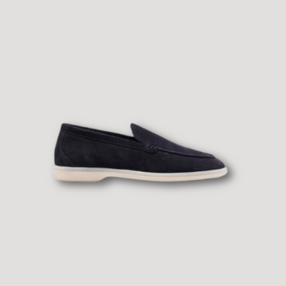 Marineblauwe Suède Penny Loafers