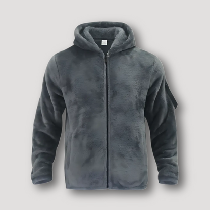 Pluche Fleece Zip Up Hoodie Voor Mannen