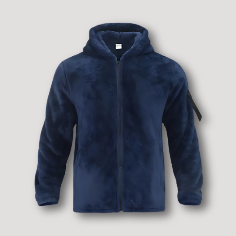 Pluche Fleece Zip Up Hoodie Voor Mannen