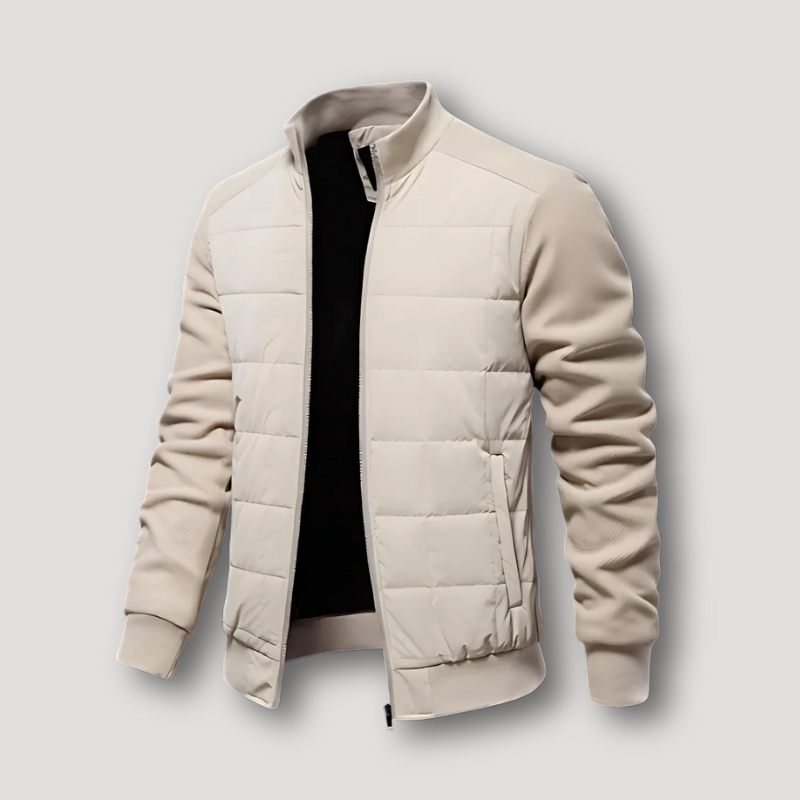 Gebreide Mouwen Bomber Jacket Quilt Mannen