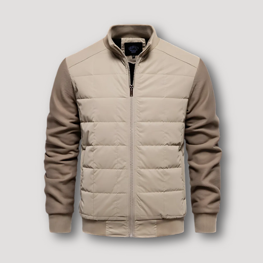 Gebreide Mouwen Bomber Jacket Quilt Mannen