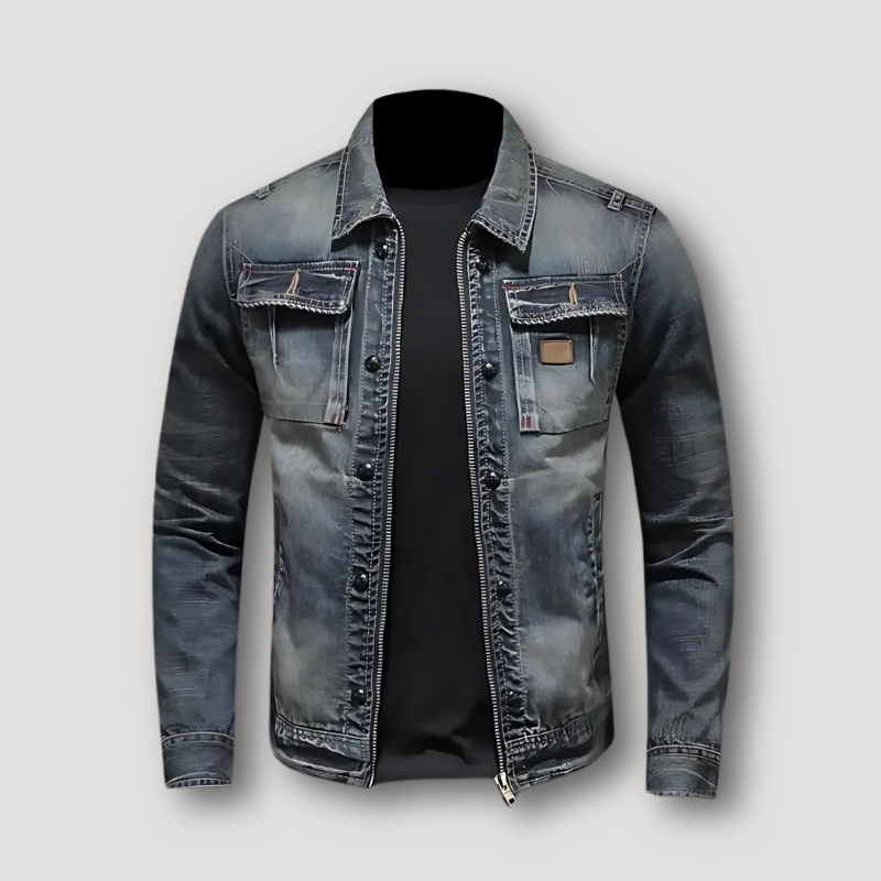 Gewassen Vintage Retro Mannen Denim Jas Outfit