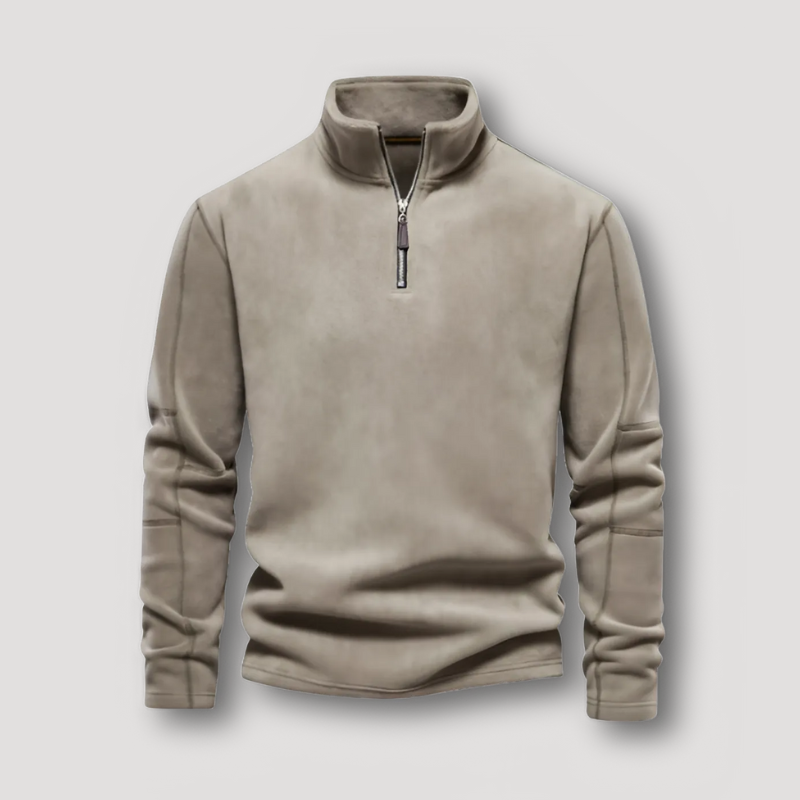 Quarter Zip Fleece Zachte en Warme Staande Kraag Trui Mannen