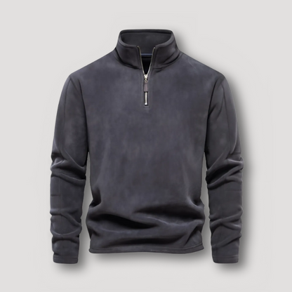 Quarter Zip Fleece Zachte en Warme Staande Kraag Trui Mannen